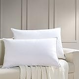AIKOFUL White Goose Down and Feather Bed Pillow, King Size Soft, Set of 2,100% Natural and Clean Cotton Cover