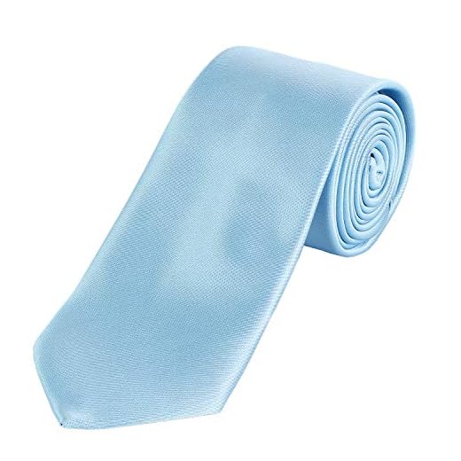 DonDon hombres corbata 7 cm business professional classica hecho a mano azul claro para la oficina o eventos festivos