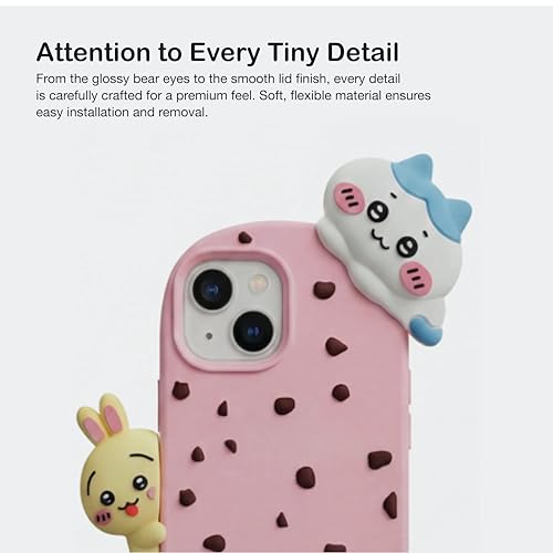 Image of amazon basics Back Cover Case for iPhone 15 Scratch Resistant Anti-Slip TPU Shockproof 3D Protective Durable Adorable Cartoon Ice Cream Design Case for Girls & Women(Pink)