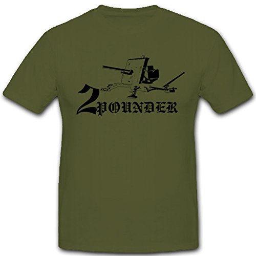 T-shirt 2 Pounder Vert XXL au Motif Canon Antichar Calibre 40 mm Haute Fidélité