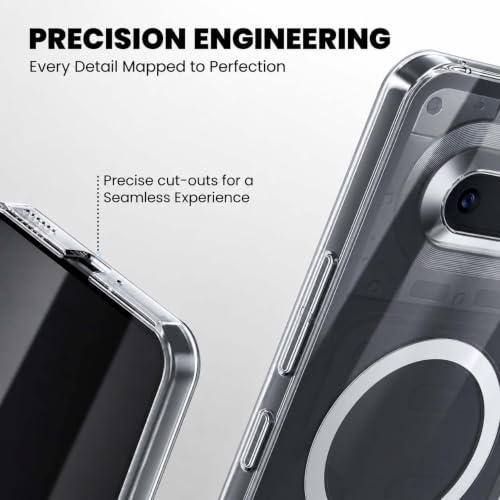 Image of DIZORO Crystal Clear Magnetic Compatible with Nothing 4a Back Cover case with Anti-Yellow (Compatible with Magsafe) Anti-Scratch | Shockproof Transparent Cover