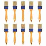 HARFINGTON 15 Pcs Paint Brushes 1.4 Inch Flat Not Chip Brush Nylon Bristles with Plastic Yellow Handle for Paints Art Craft Varnishes Glues Gesso Wall Furniture Fences Decks