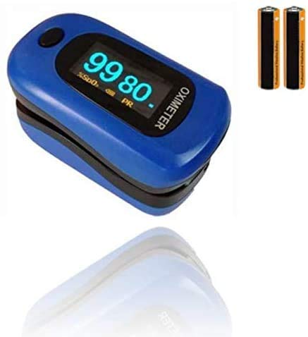 MedPlus Oxímetro de pulso de dedo, saturímetro de dedo portátil profesional, pantalla de medición para uso doméstico, fitness y deportes, azul