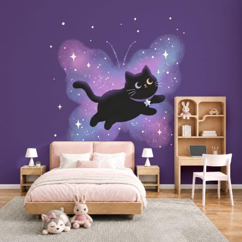 Papier peint mignon chat noir pour créer un salon cocooning