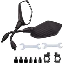 ATV Mirrors, M8 M10 Motorcycle Convex Rear View Mirror with 7/8" Handle Bar Mount Clamp Compatible with Sports bikes Quad Street Bike Moped Snowmobile