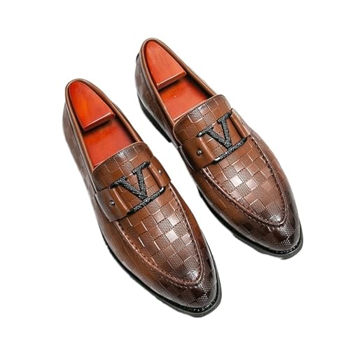 Dress Shoes for Men Men's Extra Large Formal Leather Loafers Stylish Slip-On Dress Shoes for Parties and Events