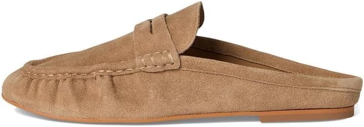 MAVMAX Mule Loafers for Women Slip On Round Closed Toe Backless Flats Fashion Ruched Comfortable Casual Slides Shoes
