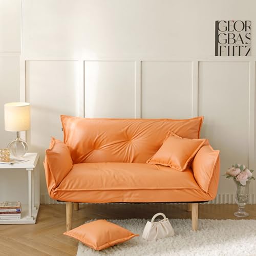 QIUPAI Lazy Sofa on Carpet Can Sleep and Lie on Balcony. Online Celebrity Lazy Chair Decompresses Mini Reading Bedroom Sofa Orange