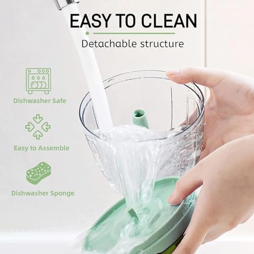 Vegetable Chopper Manual Food Chopper with Container, Hand Pull String Veggie Cutter for Salad Garlic Nut Onion