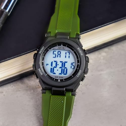 Image of Zoop Digital Watch with Black Case, Digital Dial & Green Strap for Boys Kids, from House of Titan - 16047PP04