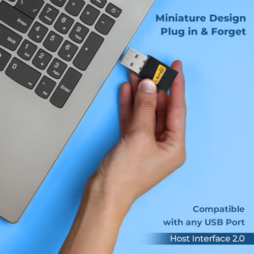 Image of Lapcare LAPAIR Wireless Laptop 300Mbps Nano USB 2.0 Adapter, Compact WiFi Dongle for Fast Internet, Compatible with Windows, Linux, Mac, 1-Year Warranty (LWD-300, Black