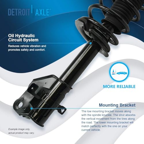 Image of Detroit Axle - 6pc Struts Shocks Kit for Ford 2007-2010 Edge Lincoln MKX, Front Struts with Coil Spring Assembly Sway Bar End Links Rear Shock Absorbers 2008 2009 Replacement Suspension Kit