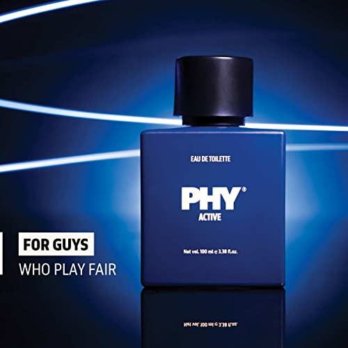 Image of Phy Active Eau de Toilette (EDT) | A whiff of victory | Magnetism of Musk paired with exotic Vanilla | Perfect post a game or workout | Long lasting fragrance, Premium perfume for men, 100 ml