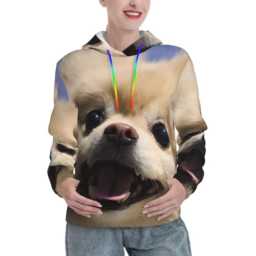 Sweat Poméranie pull à capuche chaud pour femme contre le froid de l'automne