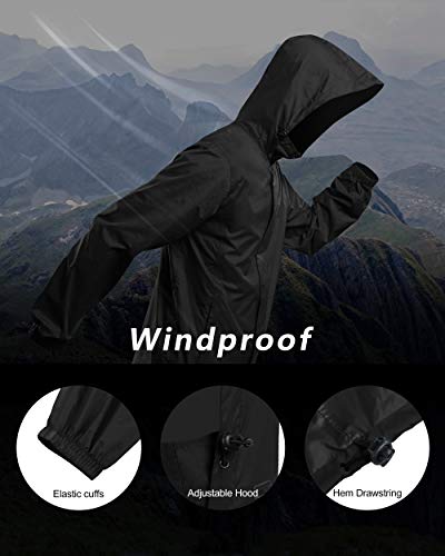 Outdoor Ventures Men's Rain Jacket Waterproof Lightweight Packable Rain Shell Raincoat with Hood for Golf Hiking Travel3