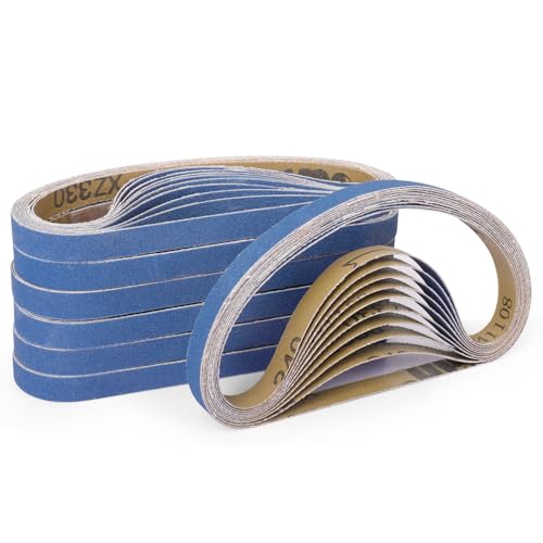 Image of 40-Piece Premium 1 /2 x 18 Inch Zirconia Sanding Belts 320 Grit