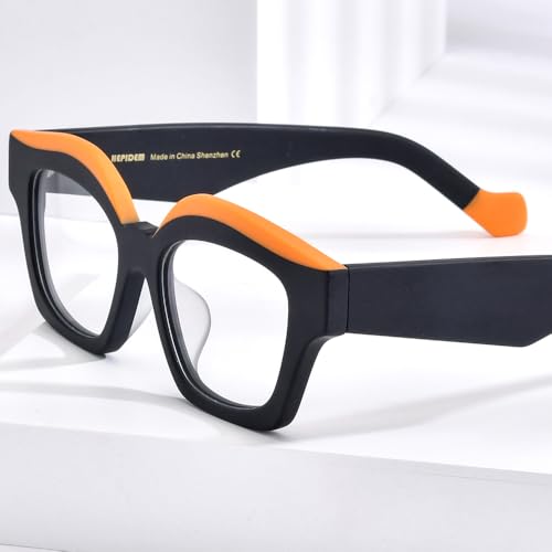 Image of HEPIDEM Multicolor Acetate Glasses Frame Women Oversize Vintage Round Eyeglasses Optical Spectacles 9271
