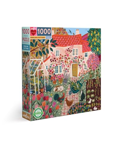 eeBoo - English Cottage - Puzzle Adulte1000 pièces illustrant Une Serre Anglaise dans Toute sa splendeur - Dimensions 58.5 x 58.5 cm