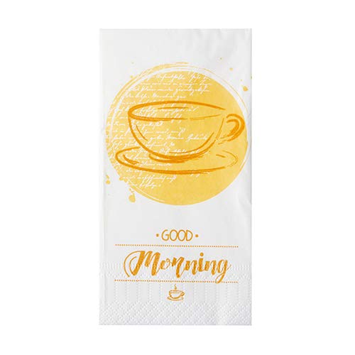 Tovaglioli a 3 veli, piegati a 1/8 "Good Morning" (82908)