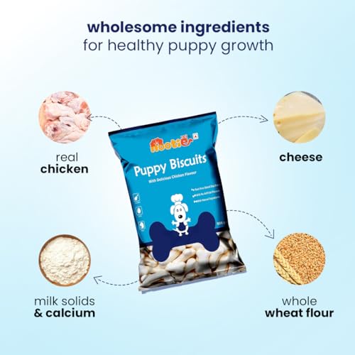Image of Nootie Milk Biscuits for Puppies - 900g x 2 | Real Milk & Cheese Flavour | Natural & Digestible Calcium Dog Biscuit for Puppy for Training, Dental Care & Growth | Healthy Treats for All Puppy Breeds