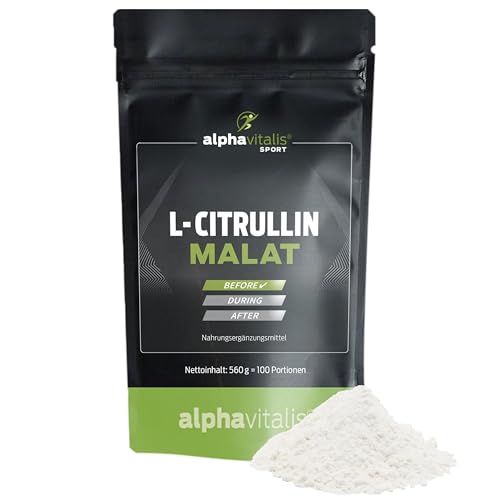 L-Citrullin Malat 2:1 Pulver 560g - vegan, optimal dosiert als Pre Workout Booster für 100 Portionen - Beste Rohstoff-Qualität - gute Löslichkeit, angenehmer Geschmack, ohne Zusätze