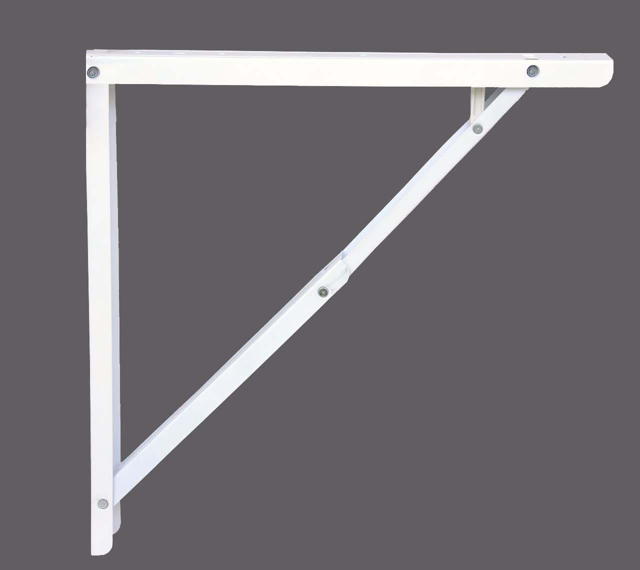 Lepose Folding Shelf Table Brackets,Max Load 150lbs (80kg) Folding Shelf Table Hinge Wall Mounted, Heavy Duty Powder Coated Steel Collapsible Shelf Bracket(White) (16 inches) — Amazon image 4