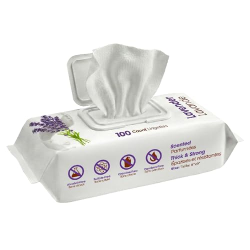 Best Pet Supplies 8' x 9' Large Dog Wipes - Cleaning and Deodorizing for Paws and Coat - Gentle Formula with Lavender Vitamin E for Puppies and Cats - 100 Count