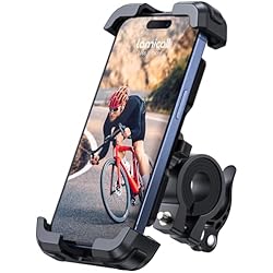 Soporte Para Celular Bicicleta Lamicall Soporte Móvil Bicicleta, Soporte Teléfono Moto - 360° Rotación, Soporte Manillar para iPhone 15 Pro MAX Plus, 14/13/12/11 Pro MAX Mini XS XR X, Samsung, Huawei y Otro Smartphone, Negro