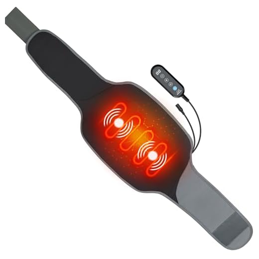 Snailax Cinturón térmico grande para la espalda, cinturón calefactor portátil con masaje vibratorio, cinturón térmico para espalda y cuello eléctrico con 10 ajustes de temporizador, cinturón térmico