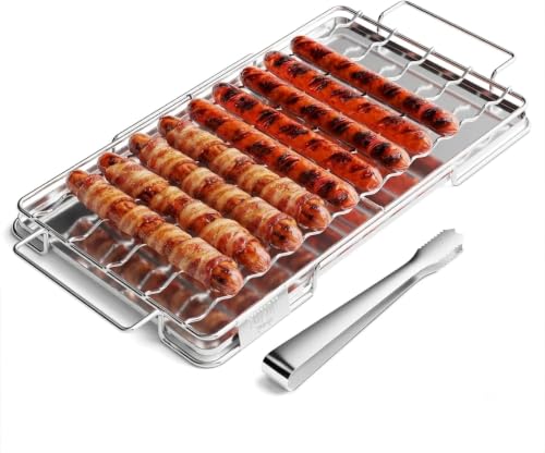 Yukon Glory Stainless Steel Hot Dog Serving Tray, Holds 12 Hot Dogs