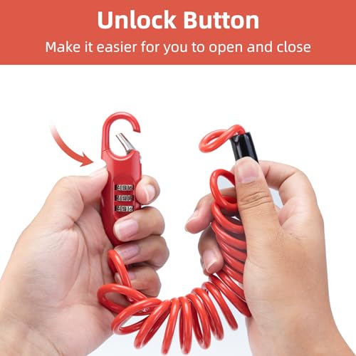 Rockbros 32120003002/USA Bike Lock Cable Combination Motorcycle Helmet Lock High Security Bicycle Lock thumb #2