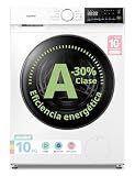 COMFEE' Lavadora 10kg, Clase A-30%, 14 programas, 1400 RPM, Lavado inteligente controlable a distancia, Eliminación de pelos de mascotas, Perfume+, Blanco-CF10EWP07W