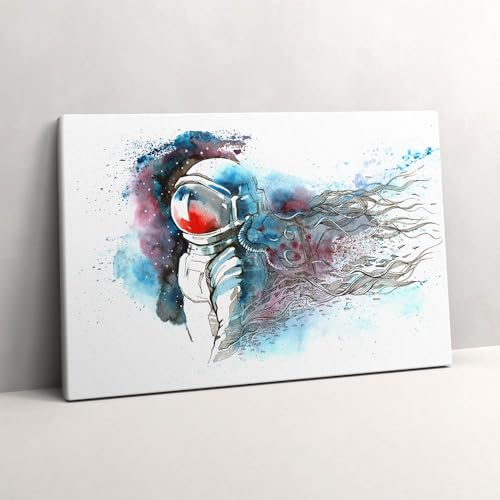 Tableau photo sur toile 60x40cm motif abstraction de l'astronaute Wallfluent