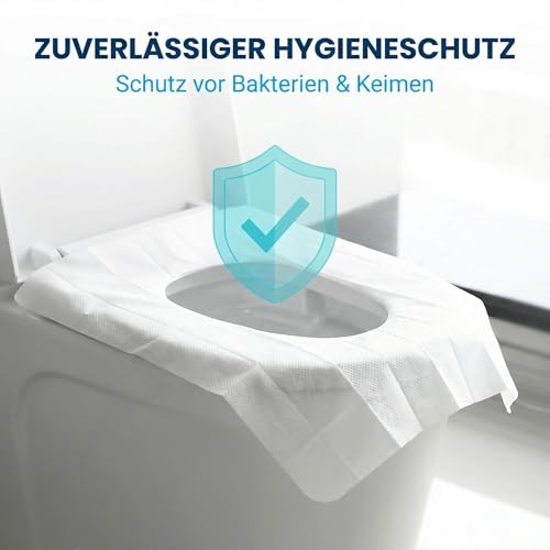 Toilettenauflage Einweg, Einweg Toilettensitzbezug, wc Auflage für Unterwegs, 40 Stück Toilettenauflage Für Unterwegs, Toiletten Abdeckung für Unterwegs, Weiß