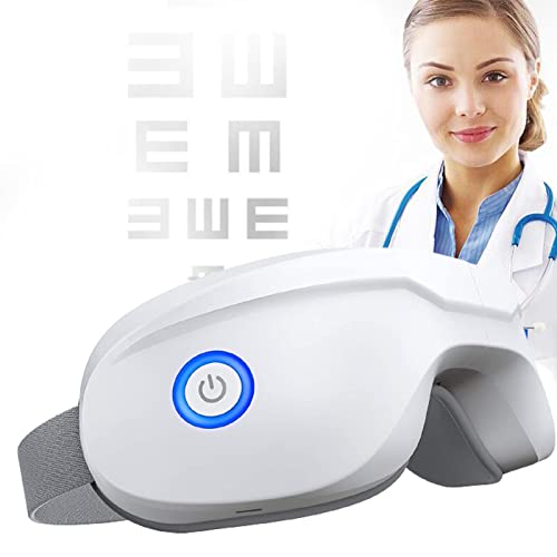 JYKCBP Masajeador de Ojos con Calor, masajeador de Terapia de Ojos Recargable con 5 Modos para aliviar la tensión Ocular, círculos Oscuros, Bolsas de Ojos, Ojos Secos, Mejorar el sueño, Blanco Cover