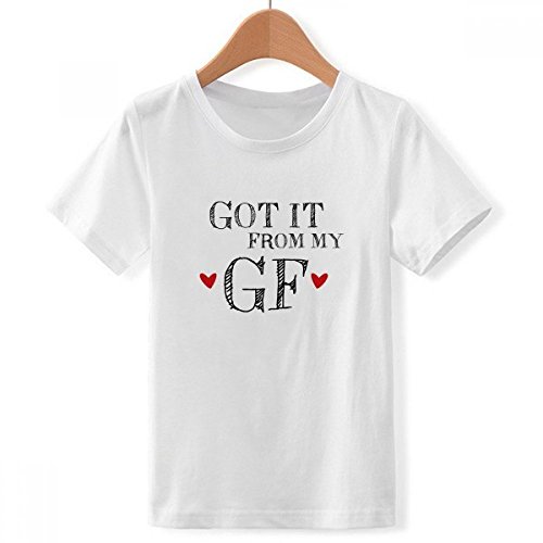 T-shirt pour les garçons BF Got It from My GF, un cadeau rigolo blanc ras du cou