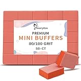 Maryton Mini Nail Buffer Blocks - 80/100 Grit Professional Salon Quality Orange Buffers for Nails - Buff Nails Prior to Application of Gel Polish, Acrylic, 50 Count
