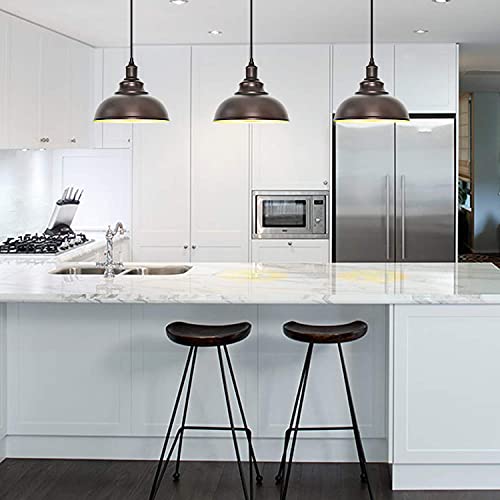 Image of 1 Pack Farmhouse Dome Pendant Lights for Kitchen Island Bronze
