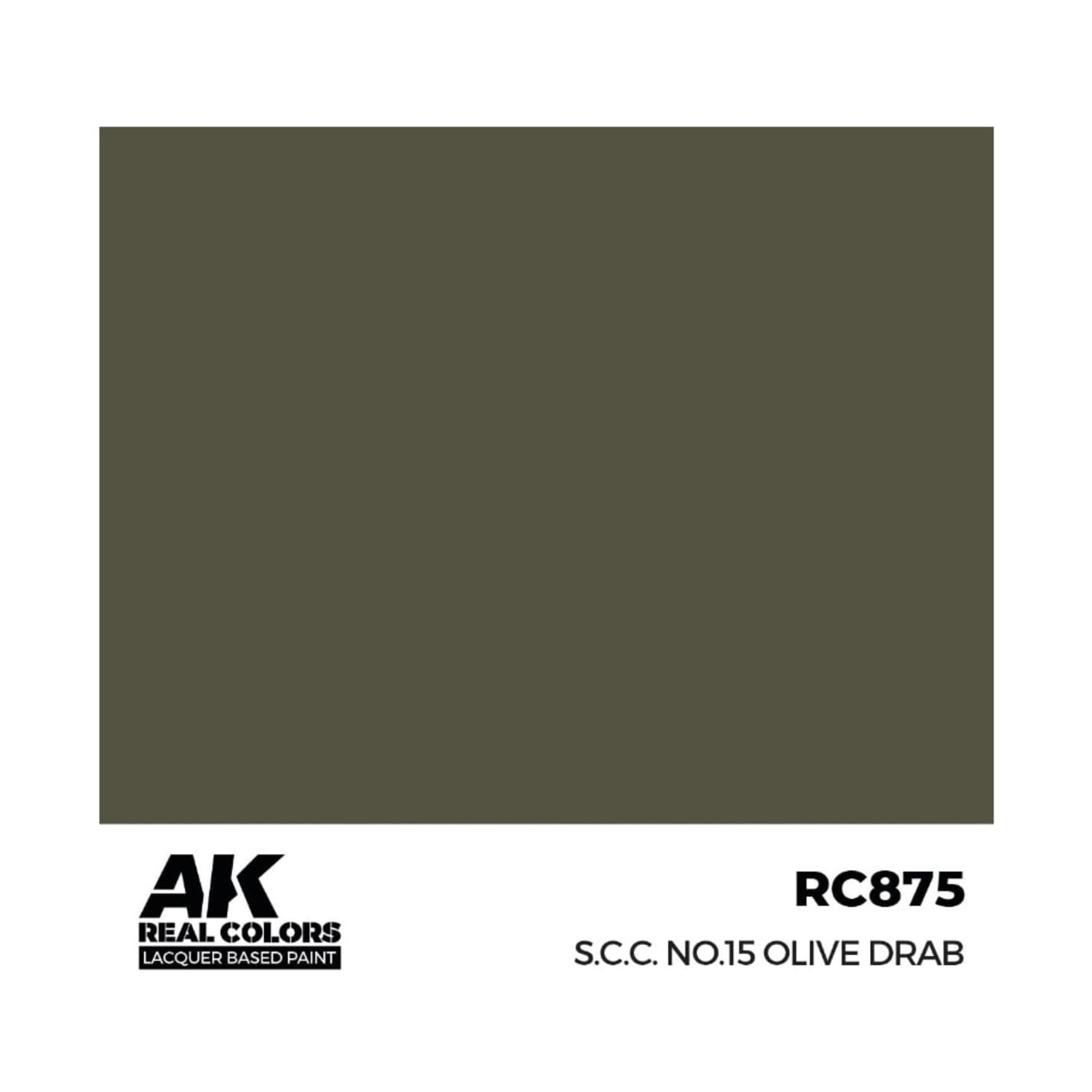 Ak Interactive Ak Real Colors Rc875 S.c.c. No.15 Olive Drab (17Ml) (Old Rc037)