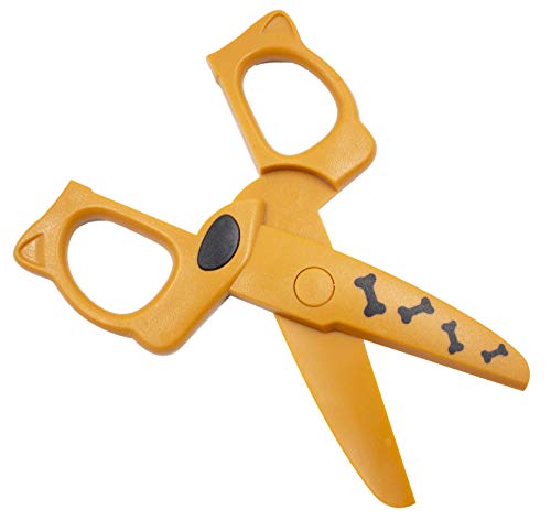 Tesoura Escolar Segura - Formato Cão (Sem Lâmina) 12 cm, Bee Unique, DS-SO0026