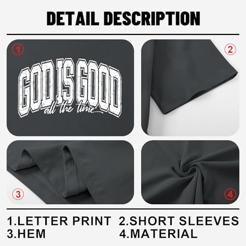 Image of Christian T Shirts for Women God is Good Shirt Oversized Jesus Religious Faith Inspirational Tshirts Bible Verse Tops