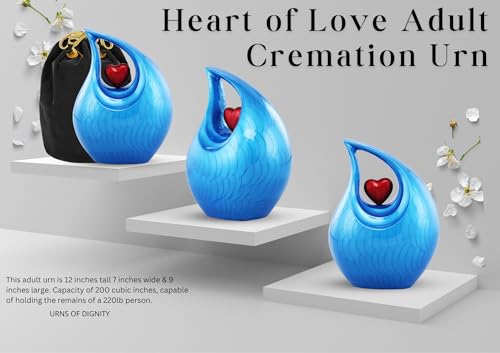 Image of Cremation Urns, Urn for Ashes, Adult Female and Male urn, Urn for Human Ashes, Decorative Burial Urn for Adult Men and Women-Heart of Love(Non-Customize, Adult)