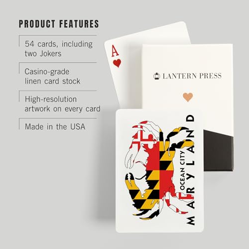 Lantern Press Ocean City Maryland Crab Bandera 52 Cartas miniatura 3