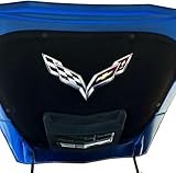 C7 Corvette Under Hood Emblem – Premium Metal Crossed Flags Logo Badge Kit for 2014–2019 Corvette Stingray, Z06, Grand Sport, and ZR1 Underhood Dress Up Accessory (Chrome)