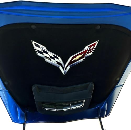 C7 Corvette Under Hood Emblem – Premium Metal Crossed Flags