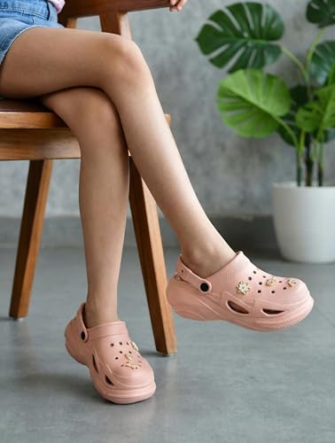 Image of HEALTH FIT SUPER SOFT Comfortable Adjustable Back Strap Clogs & Cute Charms |Waterproof Anti Skid & Lightweight Cushioned Stylish Clogs Mules for Women's & Girl's HFSILK11