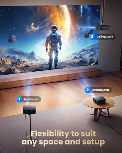 【Bundled with Google TV Stick/4K Supported】Smart Projector with WiFi & Bluetooth, Outdoor & Home TV Movie Projectors with Voice Control, Auto Focus & Keystone, Compatible with Netflix Proyector WiMiUS - image 8