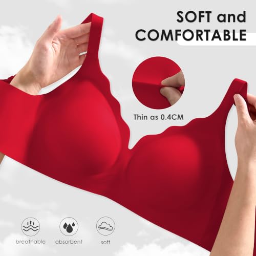 Image of Seamless Wireless Bra for Women with Support - No Underwire Full Coverage Push Up Comfort Bras - Back Fat Smoothing Bralette