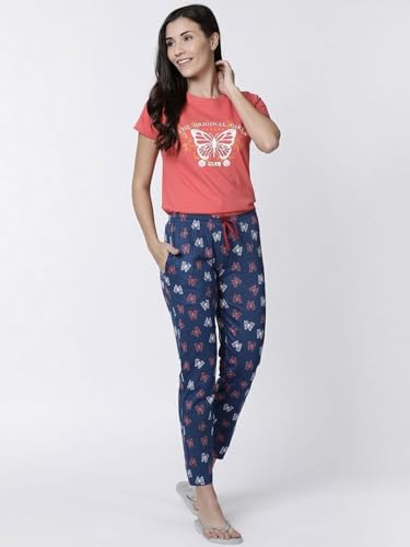 Image of KRYPTIC Women solid pure cotton elasticated waist band regular fit pyjama