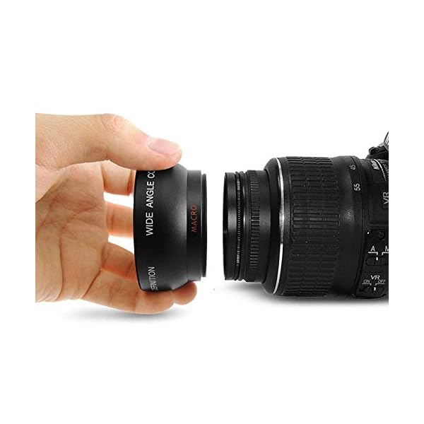 Color Yun Praktisches 58MM 0,45 X Weitwinkel Makroobjektiv Geeignet für 58M KameraobjektivSchwarzSchwarz – Bild 3